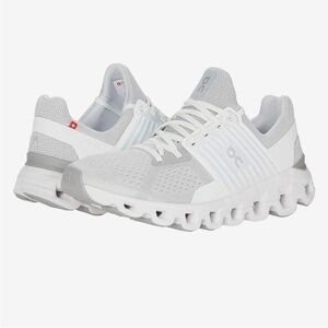 On Cloud Women’s Cloudswift Sneakers in White and Gray